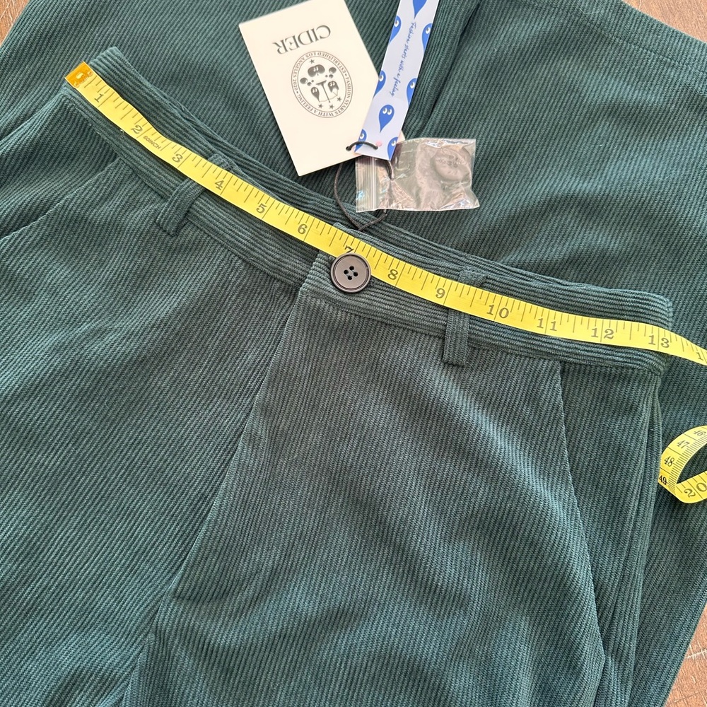 Cider Green Corduroy High Waisted Wide Leg Pants XS NWT Trousers